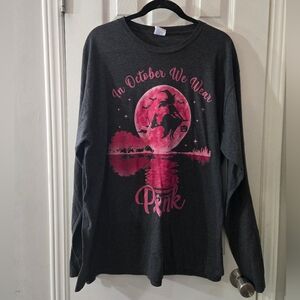 2x October breast cancer long sleeve tshirt